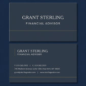 Financial Advisor Navy Blue Professional 名刺
