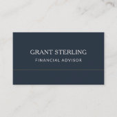 Financial Advisor Navy Blue Professional 名刺 (正面)