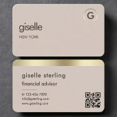 Financial Advisor Neutral Gold QR Code 名刺