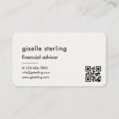 Financial Advisor Neutral QR Code 名刺 (裏面)