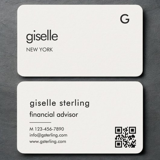 Financial Advisor Neutral QR Code 名刺