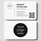 Financial Advisor QR Code Logo Professional  名刺