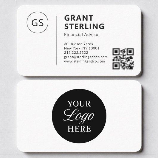 Financial Advisor QR Code Logo Professional 名刺