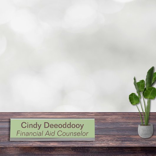 Financial Aid Counselor Sage Green デスクネームプレート