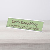 Financial Aid Counselor Sage Green デスクネームプレート (正面)