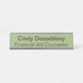 Financial Aid Counselor Sage Green デスクネームプレート (正面)