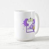 Financial Analysis Report Money Magnifying Glass コーヒーマグカップ (正面右)