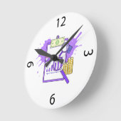 Financial Analysis Report Money Magnifying Glass ラウンド壁時計 (傾斜)