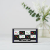 Financial Analyst Money Strategy Colorful Graphs 名刺 (スタンド正面)