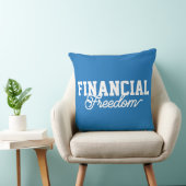 Financial Freedom Typography Blue FFS クッション (椅子)