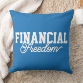 Financial Freedom Typography Blue FFS クッション (ブランケット)