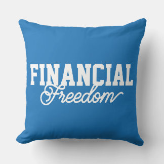 Financial Freedom Typography Blue FFS クッション
