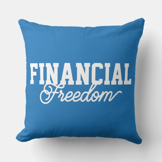 Financial Freedom Typography Blue FFS クッション (正面)