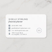 Financial Planner Navy Blue Professional 名刺 (裏面)