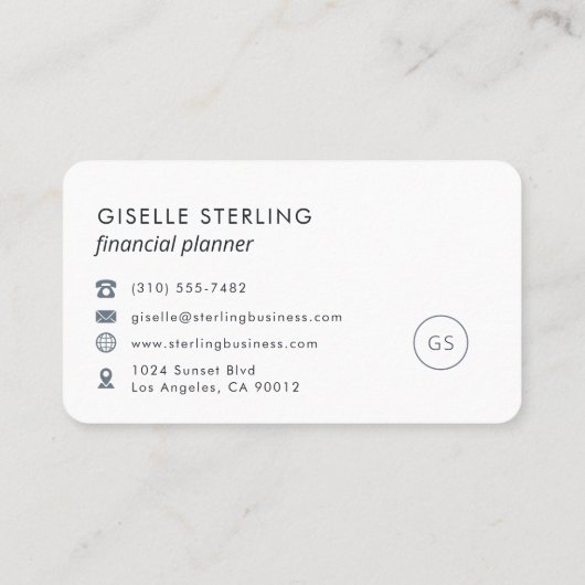 Financial Planner Navy Blue Professional 名刺 (裏面)