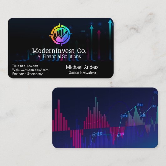 Financial Tech | AI | Growth Chart 名刺 (正面/裏面)