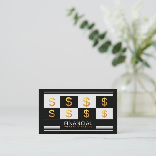 Financial Wealth Management Advisor Money Strategy 名刺 (スタンド正面)