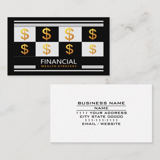 Financial Wealth Management Advisor Money Strategy 名刺 (正面/裏面)