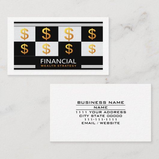Financial Wealth Management Money Advisor Strategy 名刺 (正面/裏面)