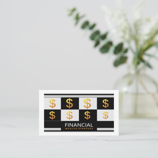 Financial Wealth Management Money Advisor Strategy 名刺 (スタンド正面)