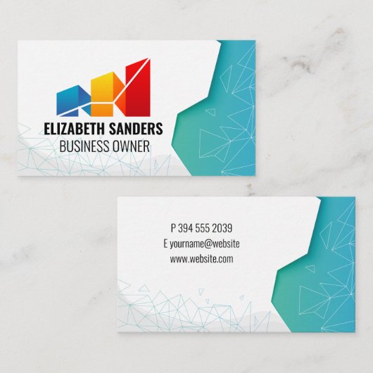 Financials Graph Logo | Geometric Patterns 名刺 (正面/裏面)