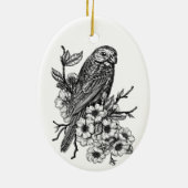 Finch on cherry branch セラミックオーナメント (裏面)