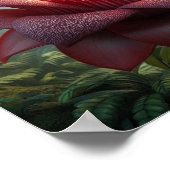 Finch on Giant Jungle Flower in Moody Tropical  ポスター (角)