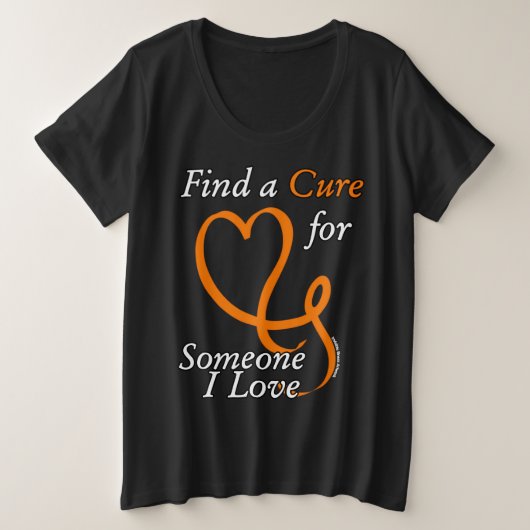 Find a Cure/ハート/Someone I Love...RSD/CRPS プラスサイズTシャツ (デザイン正面)