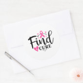 Find A Cure Breast Cancer Awareness ラウンドシール (封筒)