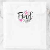 Find A Cure Breast Cancer Awareness ラウンドシール (バッグ)
