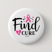Find A Cure Breast Cancer Awareness 缶バッジ (正面)