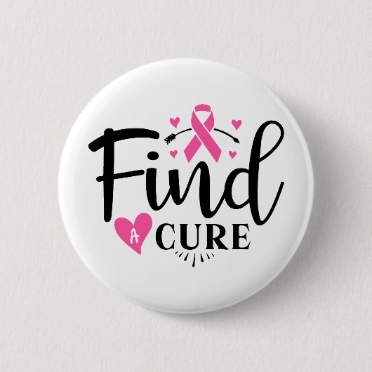 Find A Cure Breast Cancer Awareness 缶バッジ (正面)