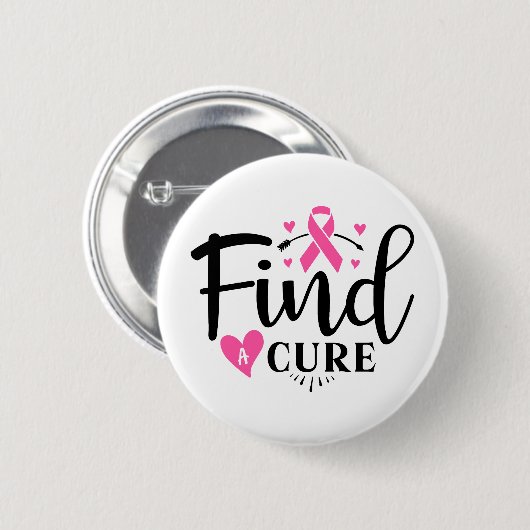 Find A Cure Breast Cancer Awareness 缶バッジ (正面&裏面)