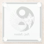 Find Balance禅陰陽白黒 ガラスコースター (裏面)