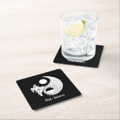 Find Balance禅陰陽白黒 スクエアペーパーコースター (インサイチュ)