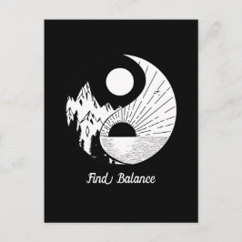 Find Balance禅陰陽白黒 ポストカード