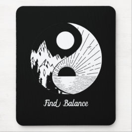 Find Balance禅陰陽白黒 マウスパッド