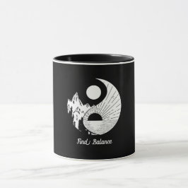 Find Balance禅陰陽白黒 マグカップ