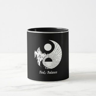 Find Balance禅陰陽白黒 マグカップ