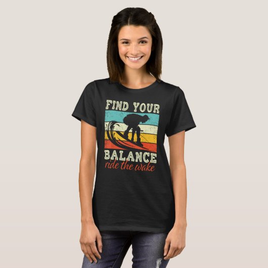 Find Balance Ride the wake Wakeboarding Tシャツ (正面フル)