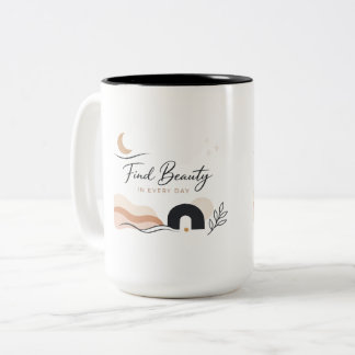 Find Beauty in Every Day gift Coffee Mug  ツートーンマグカップ