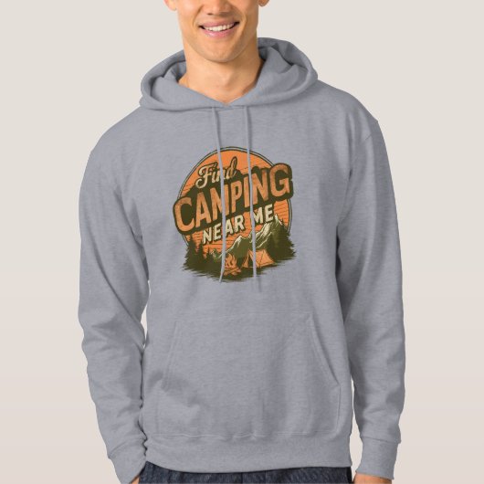 Find Camping Near Me – Cozy Hoodie / Sweatshirt パーカ (正面)