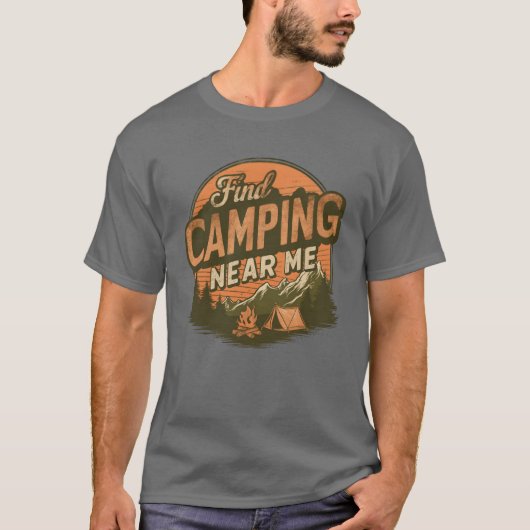 Find Camping Near Me Retro Campee boy Tシャツ (正面)