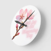 Find Joy in the Blossoming Day ラウンド壁時計 (傾斜)