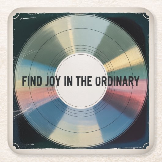 Find Joy In The Ordinary スクエアペーパーコースター (正面)