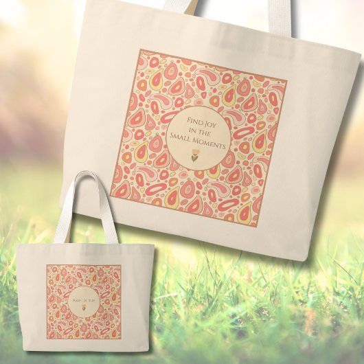 Find Joy in the Small Moment Personalize Tote Bag  ラージトートバッグ