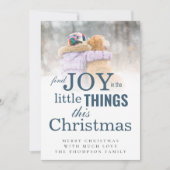 Find Joy Little Thingsフォトオーバーレイクリスマス シーズンカード (正面)