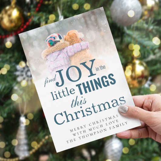 Find Joy Little Thingsフォトオーバーレイクリスマス シーズンカード