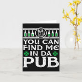 Find Me In Da Pub Funny St Patricks Day 2020 Drink カード (黄色い花)