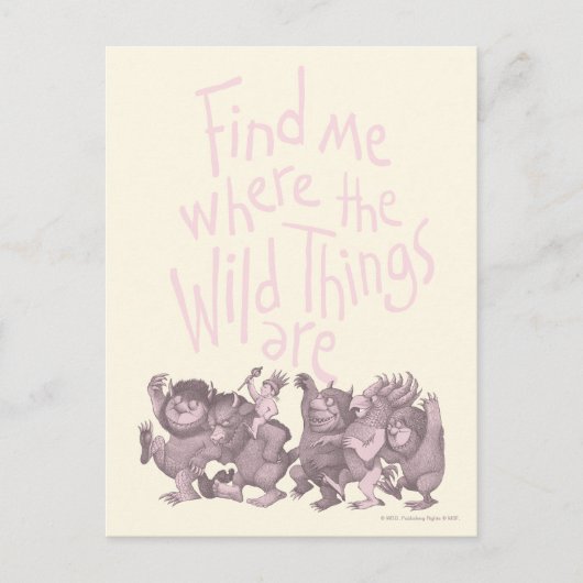 Find Me Where the Wild Things Are ポストカード (正面)